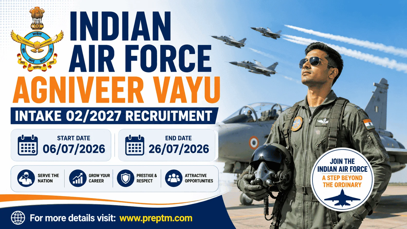 Indian Air Force Agniveer Vayu Intake 02/2027 Recruitment